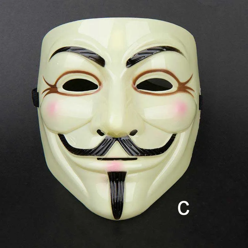 Fête d'Halloween 5 Style Vendetta V mot Masque Costume Guy Fawkes Anonyme Halloween Masques Fantaisie Cosplay