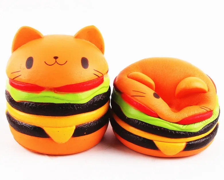 3D Burger Squishys Stress Relief Toy, Hamburger, descompressão