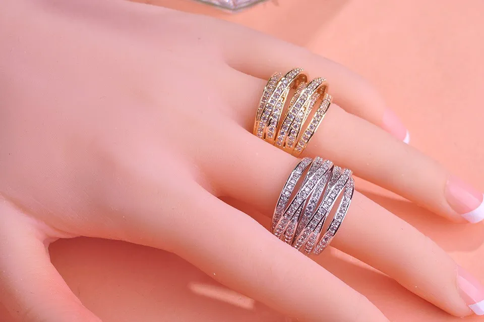 Choucong Cross Sieraden Vrouwen Verlovingsring Pave set 150st Diamond White Gold Filled Wedding Band Ring voor vrouwen