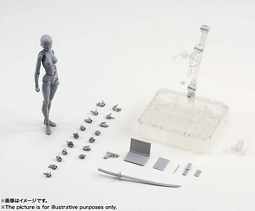 SHFiguarts BODY KUN / BODY CHAN body-chan body-kun Grey Color Ver. Black PVC Action Figure Collectible Model Toy
