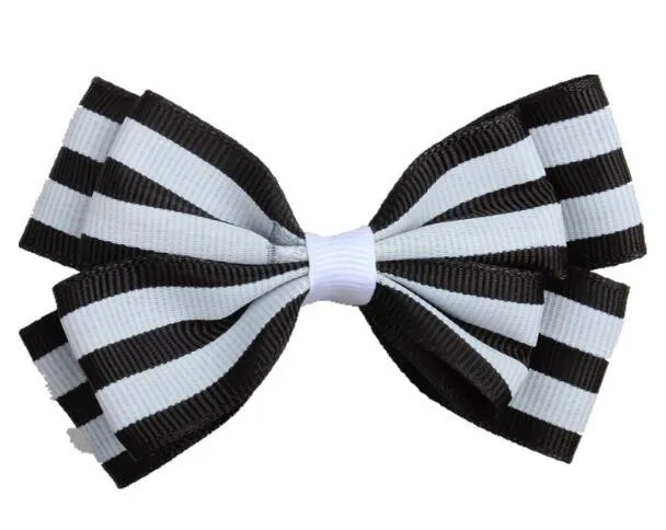 3.5" cute colorful stripe print Small Bow Kids Baby Girls Hair Clips Hairpins Barrettes hair accessories Gifts