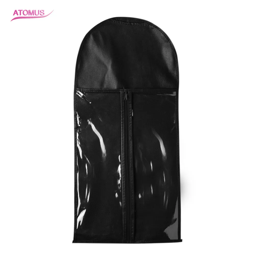 Black Hair Extension Packing Bag Carrier Storage Pruik Stands Hair Extensions Tas voor het trainen en verpakken van haarextensies