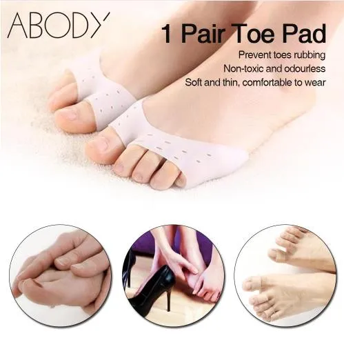 8 Pair/lot Silicone Gel Open-toed Toe Pads Sleeve Forefoot Cushions Toe Protector High Heels Foot Protection Toe Cover Pads Tool