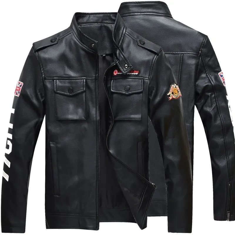 Manteau de fourrure de motard simple européen et américain vêtements d'été et d'hiver pour hommes veste en cuir pu veste à la mode