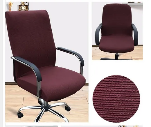 Couleur unique Couleur grande chaise d'ordinateur élastique couvre salon sans accoudoir bureau extensible serré papier d'emballage étui de siège décor à la maison