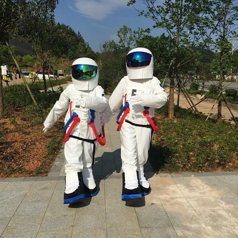 2018 Costume de mascotte de costume d'espace chaud de haute qualité Costume de mascotte d'astronaute avec sac à dos avec gant LOGO, chaussures