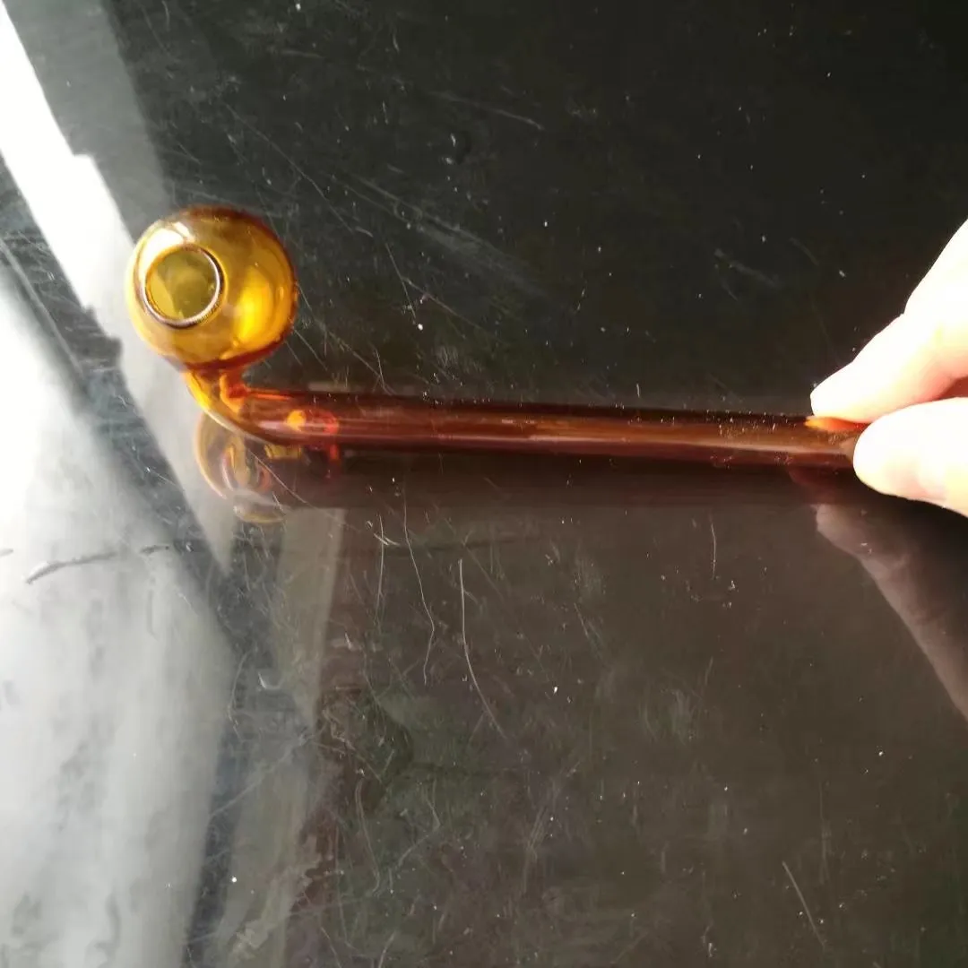 Pentola curva lunga colorata Accessori bong in vetro all'ingrosso, fumo pipa ad acqua in vetro