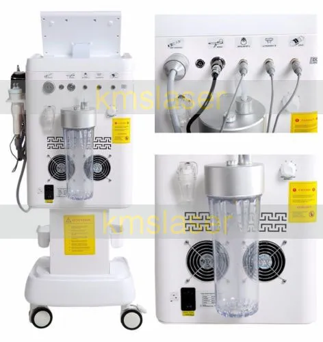 Professional face care oxygen jet peel vertical 5 in 1 Hydra Microdermabration Bio Current Ultrasound Machine