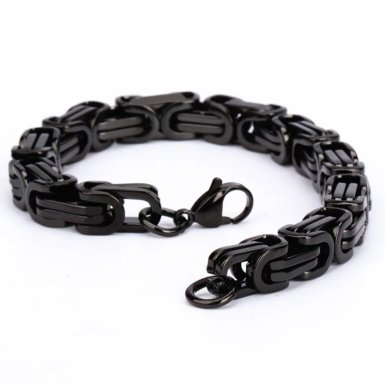 Fashion New Link Chain Stainless Steel Bracelet Men Heavy 8MM Wide Mens Bracelets 2018 Bicycle Chain Wristband