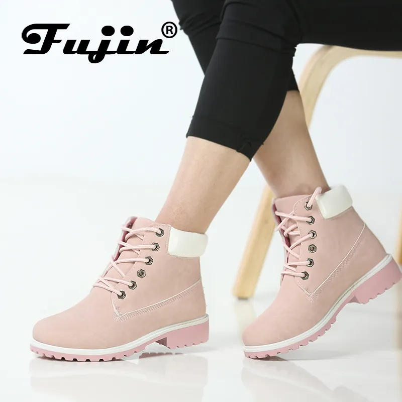 Fujin varumärke våren höst vinter topp kvalitet 11.11 plattform stövlar kvinnor fotled stövlar gummistövlar kvinnliga dam botas skor