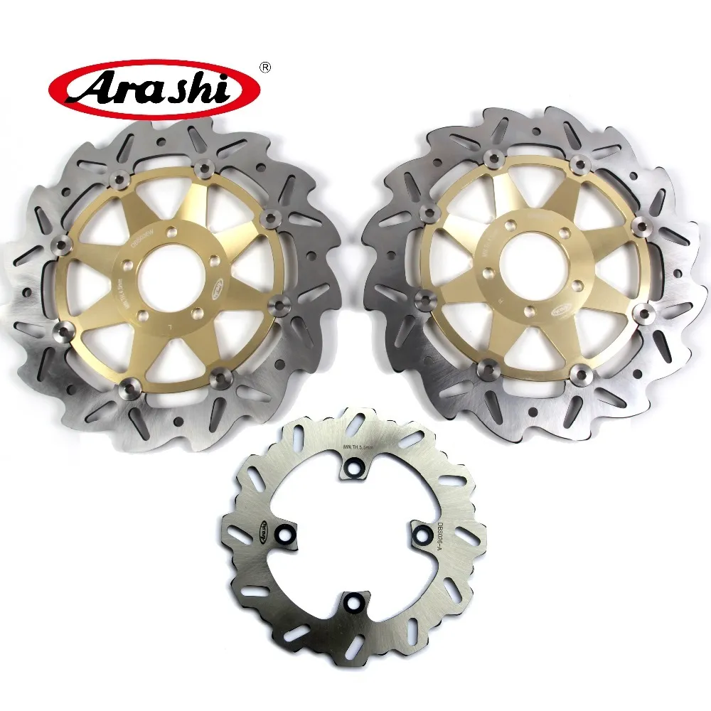 ARASHI ZX12R Front Rear Brake Rotors Disk Disc Set For KAWASAKI NINJA ZX-12R 2004 2005 2006 ZX 12R ZZR 600 1991 1992