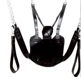 Wholesale Leather Sex Furniture Love Swing Black Fetish Heavy Adult Swing Sling Restraints D Rings Chair Furnitures