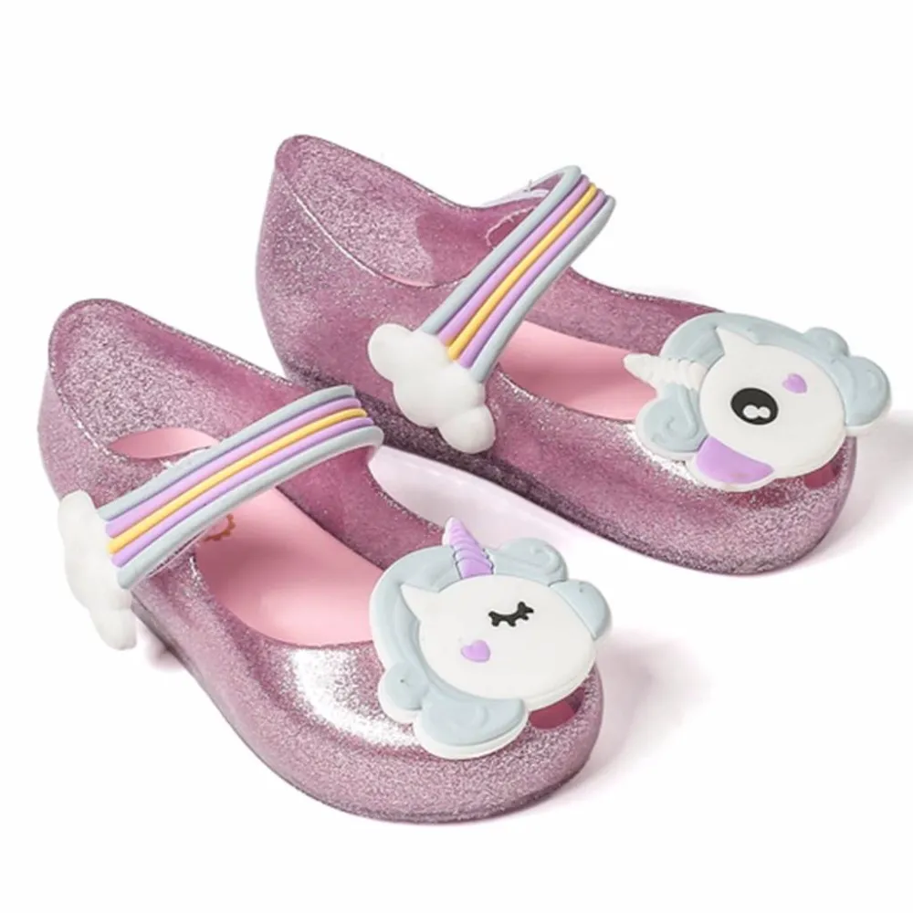 Mini chaussures licorne d'été pour filles, sandales Dargon, chaussures de gelée, bouche de poisson, antidérapantes, sandales pour enfants en bas âge, nouvelle collection 2020