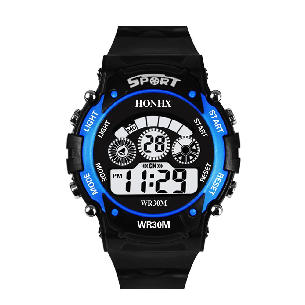 Moda HONHX niños niñas deporte led digital reloj electrónico multifunción luminoso regalo fiesta estudiante relojes ST004