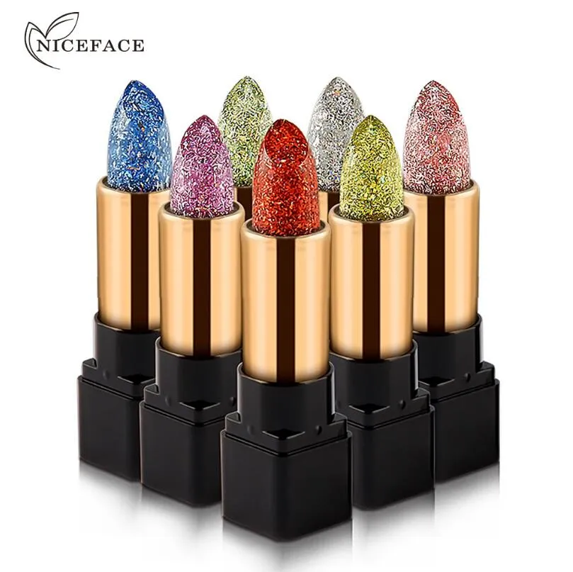 NiceFace Women Shimmer Lip Stick Naturtemperatur Ändra färg Läppstift Moisturizing Care Lip Balm för tjejer