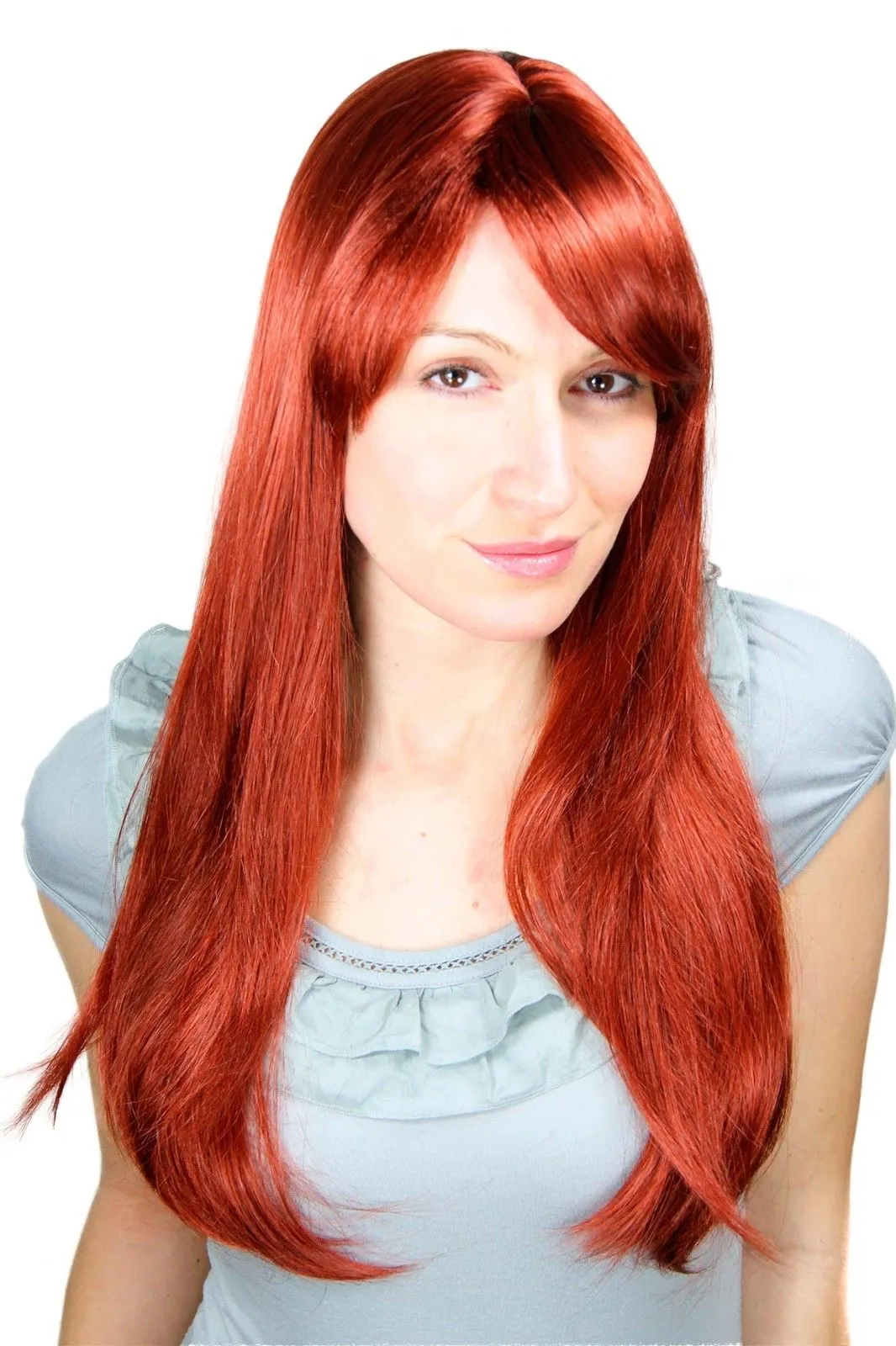 Wig Long-Haired Red Copper Smooth Hair Parting 3115-350 approx. 23 5/8in