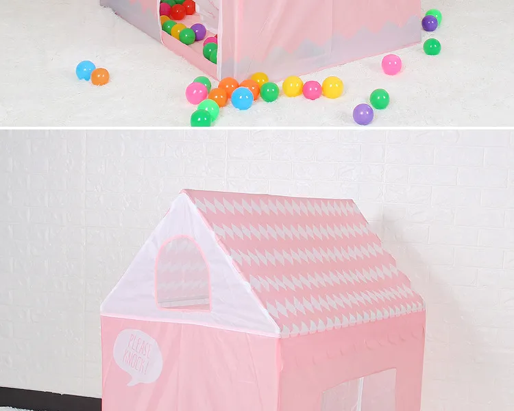 Children Beach Tent Girl Lovely Pink Play Game House Ocean Ball Tent Princess Castle Indoor Outdoor Toys Tents 100x70x110cm