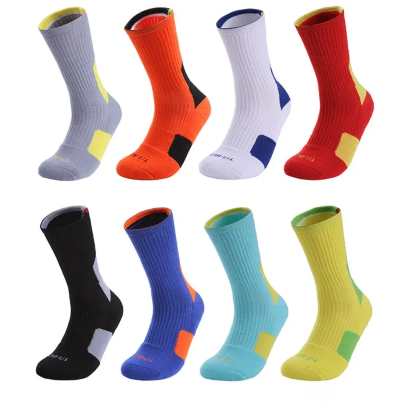 Профессиональные спортивные носки для баскетбола, бега, велоспорта, футбола, тренировочные носки, дышащие эластичные хлопковые носки для кемпинга, бега, рыбалки