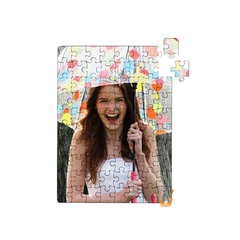 Quebra-cabeça em branco para tintura sublimação transferência de coração impressão pérola luz branca Puzzles personalizado sublimação puzzles crianças brinquedos presente P16