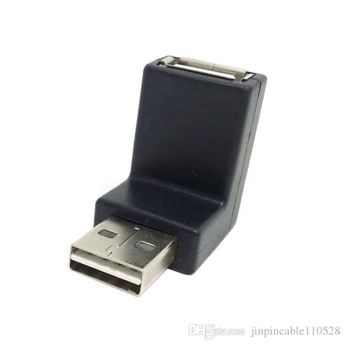 Adaptateur d'extension USB 2 0 A mâle vers femelle de couleur noire vers le haut coudé à 90 degrés réversible Design292k