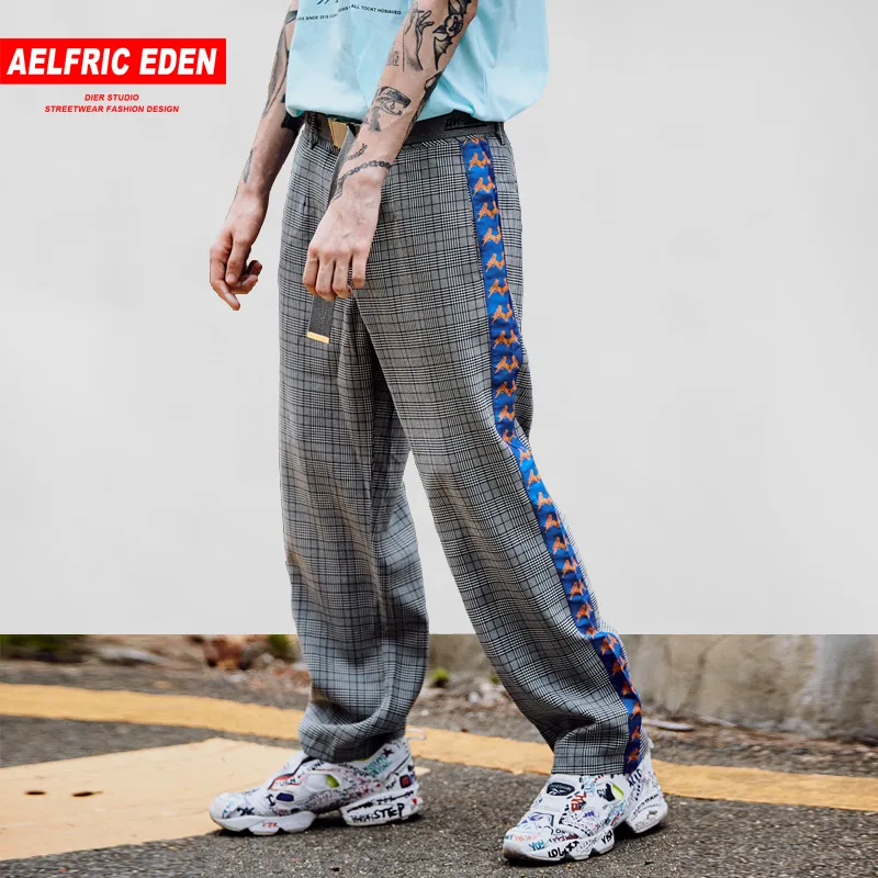 Męskie spodnie Aelfic Side Striped Gun 3D Print Casual Men 2021 Moda Harajuku Spodnie dresowe Anglia Styl Joggers Streetwear et15