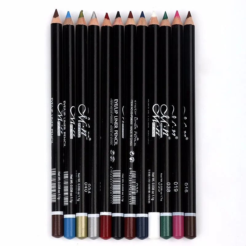 12 couleurs/ensemble crayon Eyeliner de maquillage pour les yeux Menow bâton à lèvres imperméable stylo de beauté Eye-Liner cosmétiques maquillage des yeux cosmétique