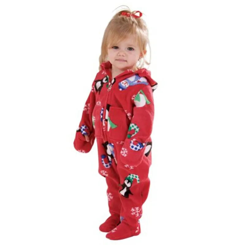 Family Matching Christmas Pajamas Set Xmas Women Man Baby Kid Hooded Sleepwear Nightwear 2017 New Family Match Print Pyjamas Set2173817