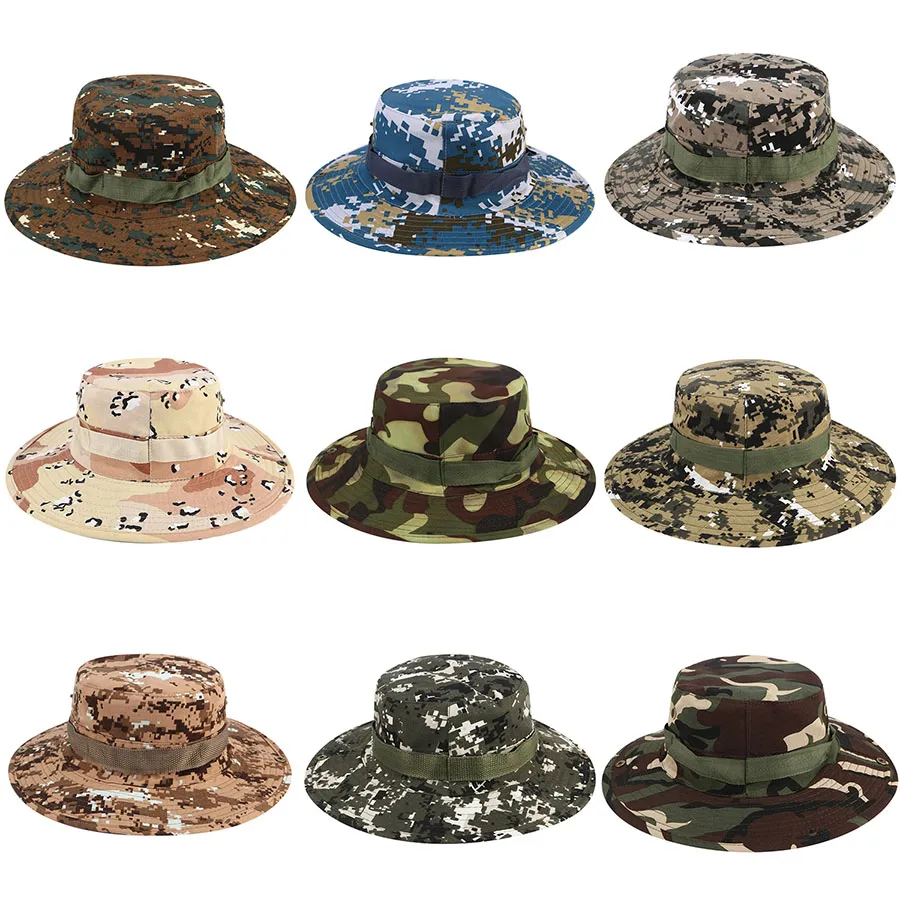 Ведро шляпы снайпер камуфляж Cap военная армия аксессуары походные шляпы джунгли восхождение cap 17 цветов большие мальчики зонт hat C4329