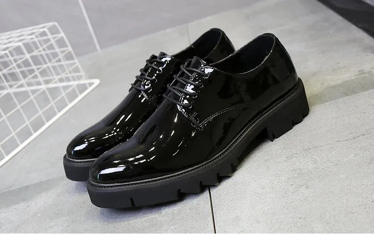New spring mens dress shoes luxury black loafers wedding dance shoes carving casual shoes size 38-43 253