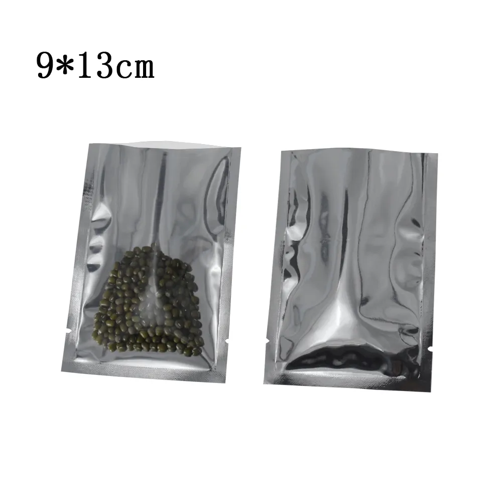 9 * 13cm gedroogd voedsel koffie poeder warmte afsluitbare vacuüm pakket tassen retail 200pcs / lot clear front open top plastic aluminium folie mylar bags