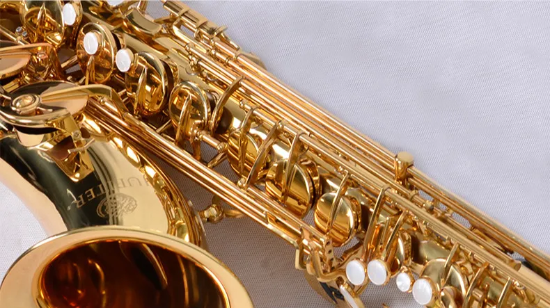 JUPITER JTS-587GL Bb Tune Sassofono tenore Tubo in ottone di alta qualità Placcato oro Strumenti musicali professionali Bottoni in madreperla con custodia
