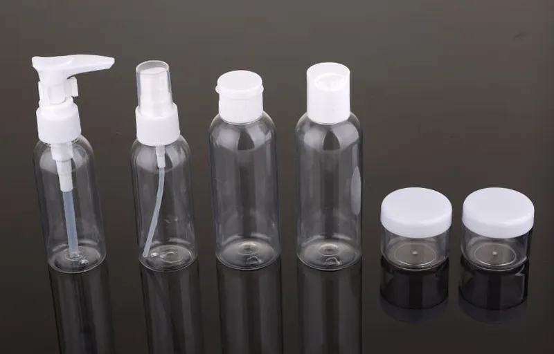 10 i 1 Personlig vårdprodukter Kosmetiska flaskor Jars Travel Bottles Kit med vattentät väska, Small Travel Size Kit