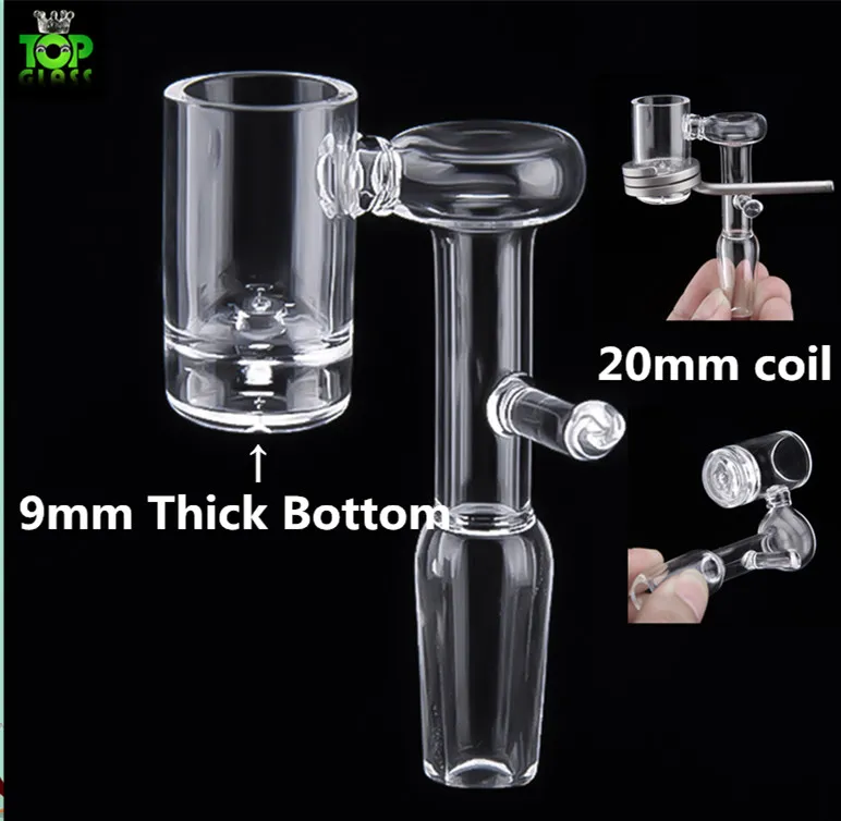 9mm Thick Bottom Quartz Enail Volcanic Core Electric Quartz Banger Nail Dia 19.5mm For 20mm Heating Coil 14mm 18mm male female