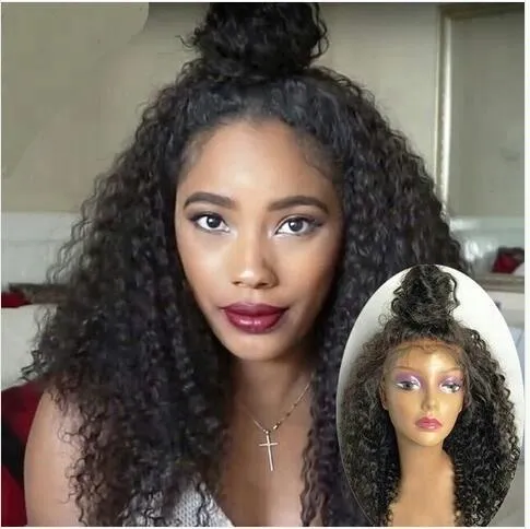 360 Lace Frontal Wig Curly 150% Density Pre Plucked with Baby Hair hd thin fillm Front Wigs Human Hairs Deep Curl Natural Hairline (18 inches, diva1