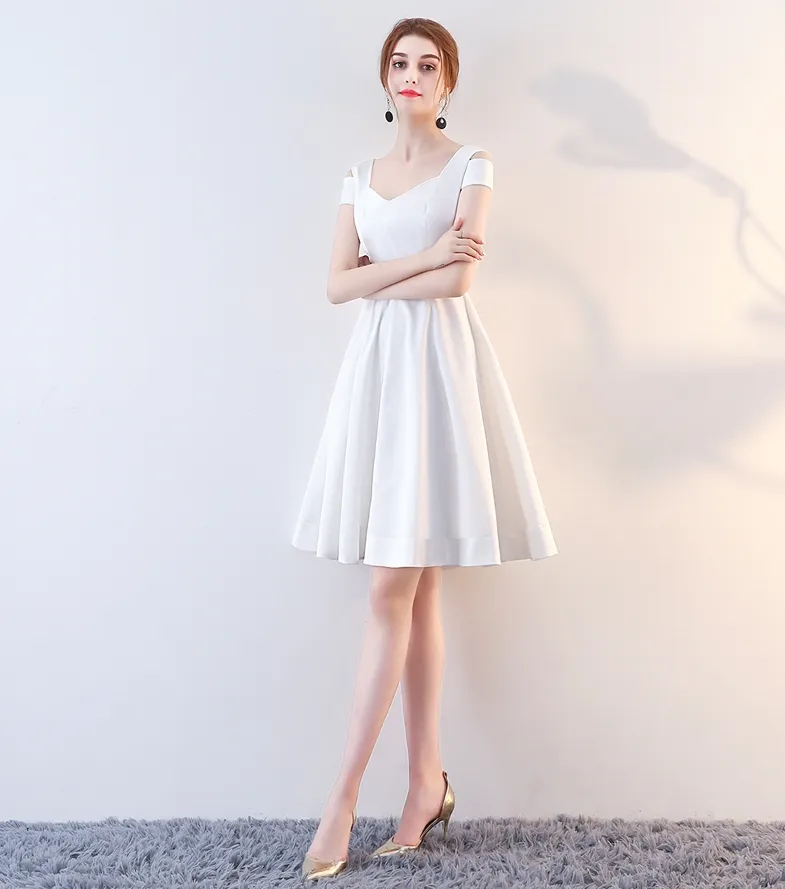 High-Quality White Red Ball Homecoming Gown A Shoulder In Spring And Autumn New Skirt Backless Cocktail Party Dress Zipper