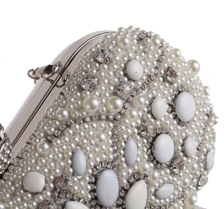 Pearl Small Bag Set Diamond Dinner Party Bag European och American Fashion Chain Bridal Hand Bags7057146