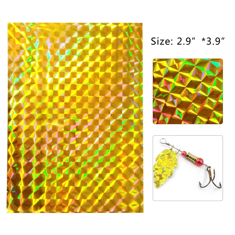Wholesale-Mixed Color Holographic Adhesive Film Flash Tape For Lure Making Tying Materail Metal Hard Baits Sticker