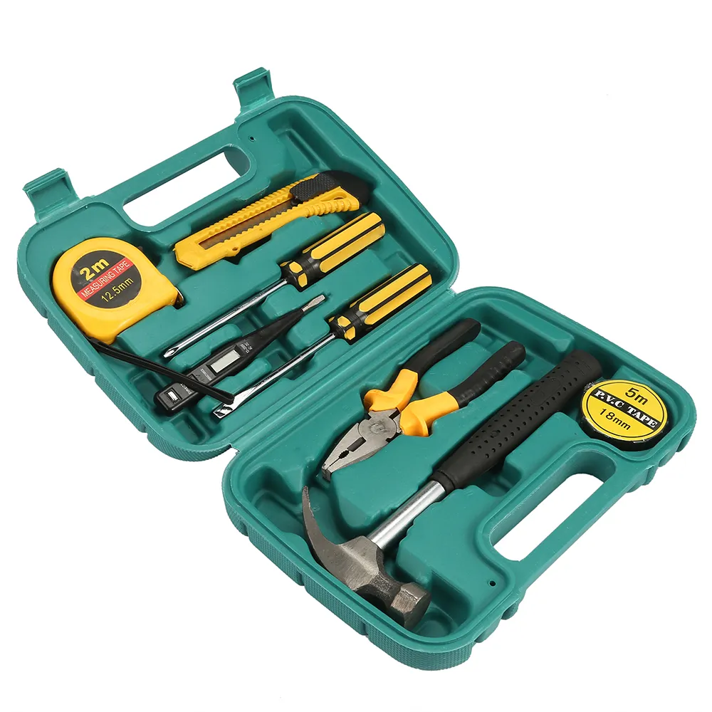 Freeshipping multifunktionell 9 i 1 Hårdvara Bil Emergency Kit Set Hammer Skruvmejsel Knivnyckel Plier Reparera handverktyg