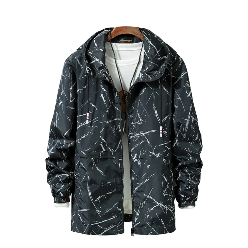 Plus size 8XL Men Jacket 2018 Autumn New High Quality Windproof men Jacket Brand Coat mens Hooded windbreaker midi Outerwear