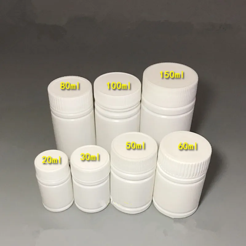 Bouteille de pilules en plastique blanc 20/30/50/60/80/100/150ml, conteneurs PE en forme de bambou pour produits pharmaceutiques/médicaux/Capsules F1287