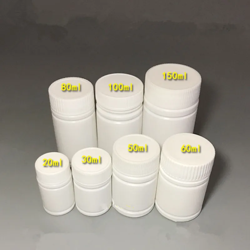 20/30/50/60/80/100/150ml White Plastic Pill Bottle, Bamboo Shape PE ...