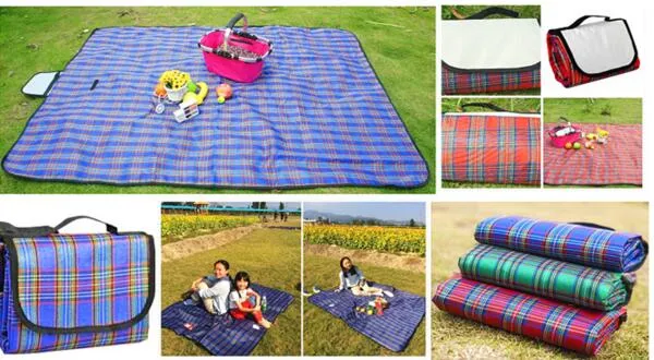 Bärbara Vattentäta Picnic Blankets Fällbar Utomhus Traving Beach Mat Baby Play Mat Camping Använd Picnic Pad