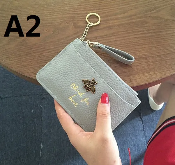 2019 Women039S Wallet Rectangle Leather Leather Women039S Billfold Zero Purse محفظة صغيرة حقيبة بطاقة Honeybee ائتمان قصير 7331452