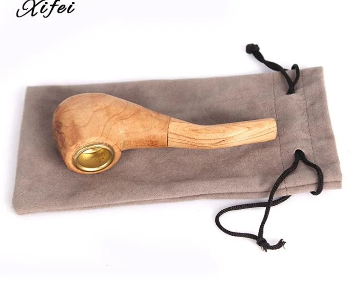 Wooden pipe pure solid wood hand-made filter pipe portable portable smoking set for men