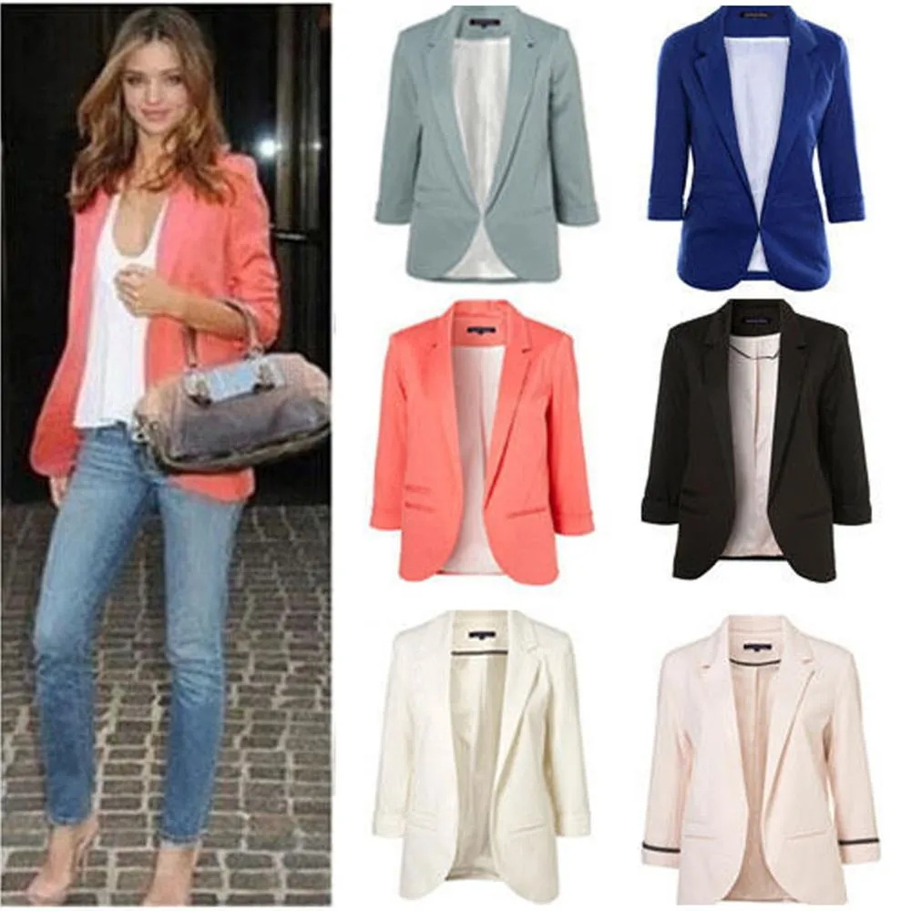 Spring Casual Slim Female Blazer Top Plus Size Women EleBlazers and Jackets Office Lady Work Wear Blazers