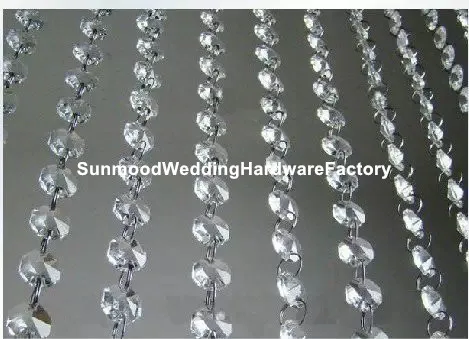 Groothandel Clear Crystal Acrylic Mandap Bead Chain Gordijn voor Event Stage Decoration