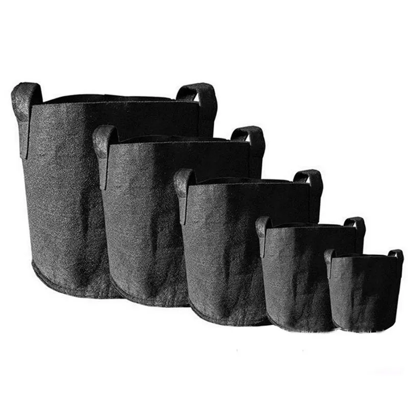 Ronde stof potten plant pouch root container groei tas beluchting pot container tuin plantenbakken potten