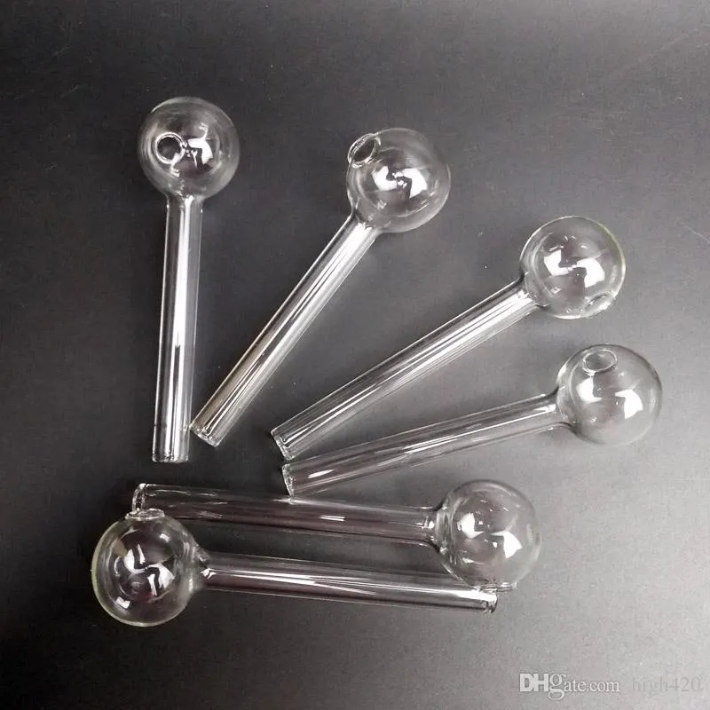 tuyau de brûleur d'huile de verre tuyau de fumer 100 mm grand pyrex épais épaisseur de tuyaux de combustion transparent pipe à la main