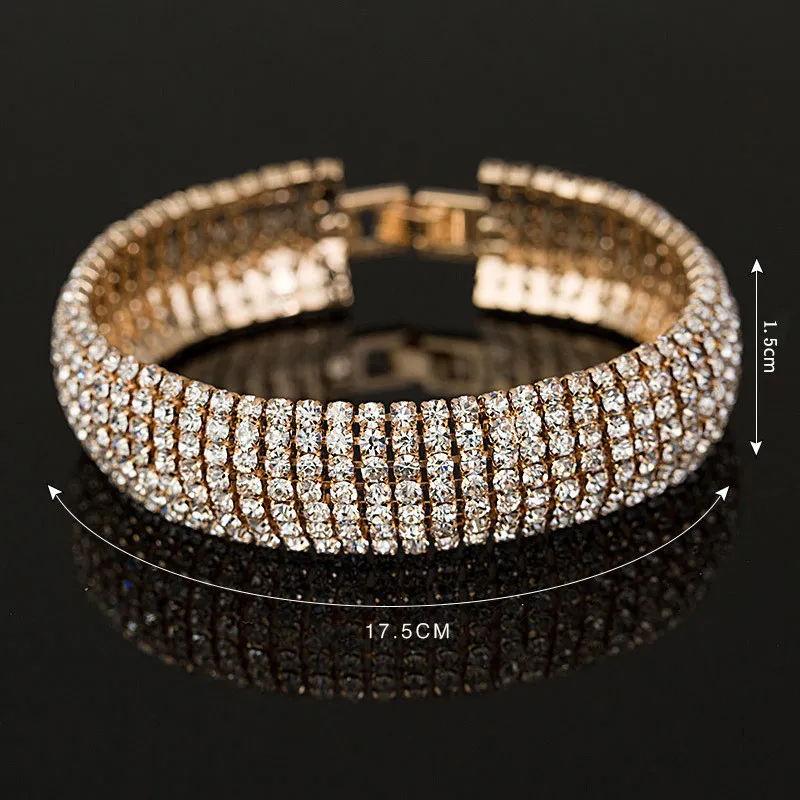 Braccialetti caldi di vendita Bridal Jewelry Accessories 2019 Rhinestone di lusso delle donne BanglesCuffs Ornaments economici della catena della mano della signora
