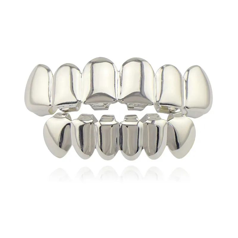 Hip Hop Oro Denti Grillz Superiore Inferiore Griglie Bocca Dentale Punk Denti Caps Cosplay Del Partito Dente Rapper Gioielli Regalo 275 w